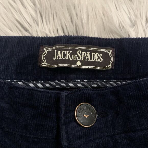 Jack of Spades Corduroy High Roller Pants Mens Size 36 Blue Straight Leg - Picture 2 of 7